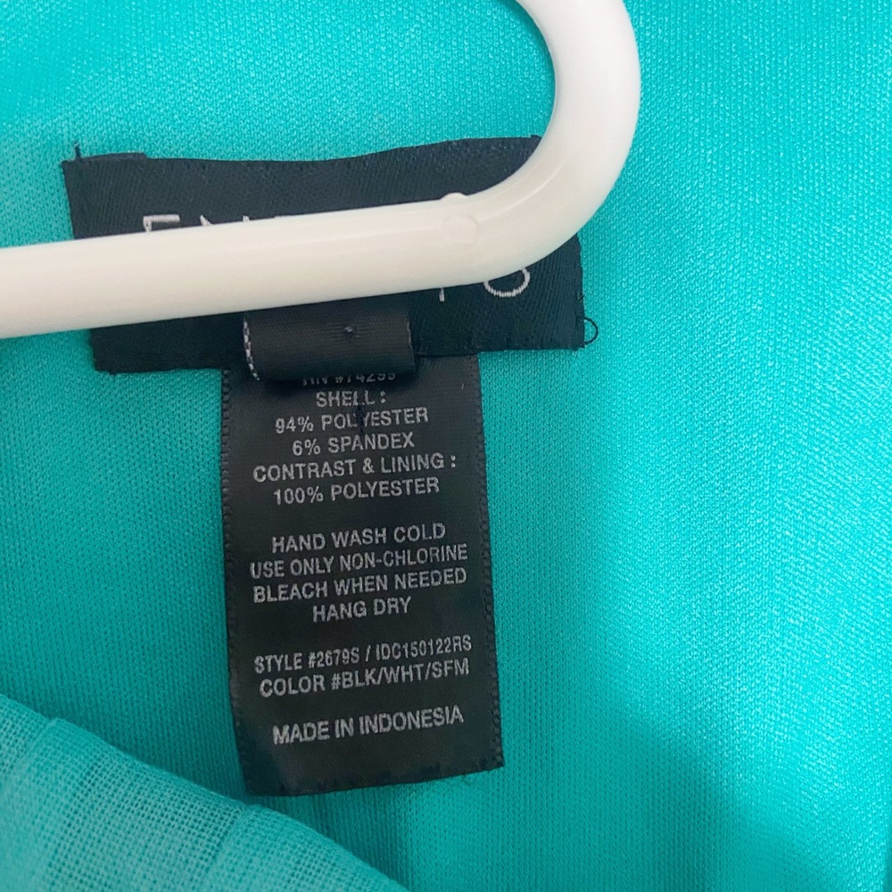 Enfocus Studio Turquoise Midi Dress with black and white polkadots - Picture 10 of 10